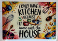 Fun Kitchen Themed Tempered Glass Cutting Board. 11" x 8"