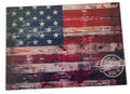 Fantastic Wood Look Flag on Tempered Glass Cutting Board. 11" x 8"