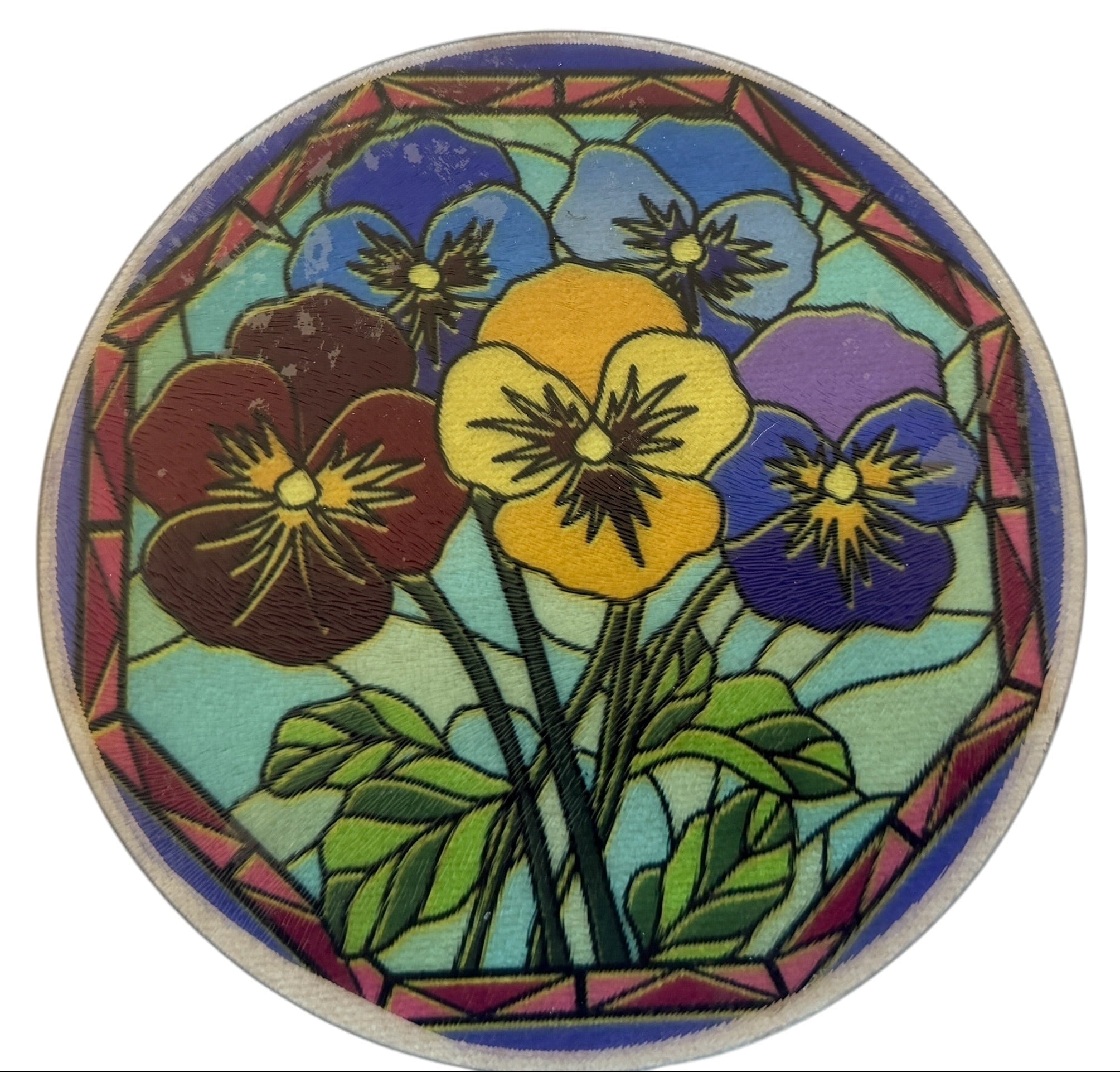 Tempered Glass Round Cutting Board 8"
