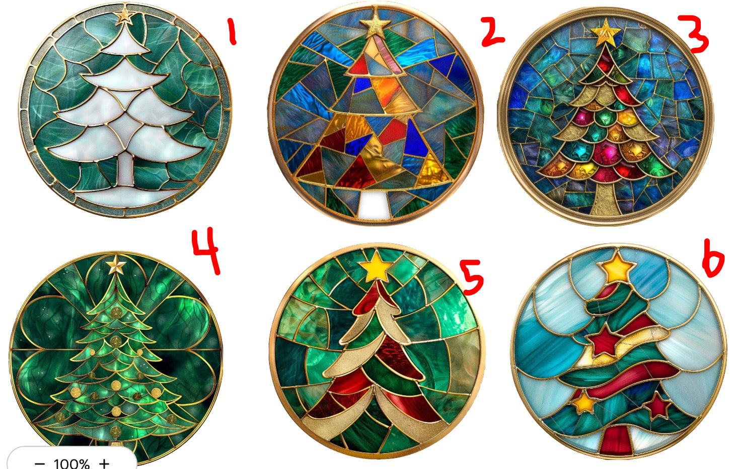 Beautiful Glass Christmas Ornaments With Red Ribbon. 3" in Size. 18 Choices.