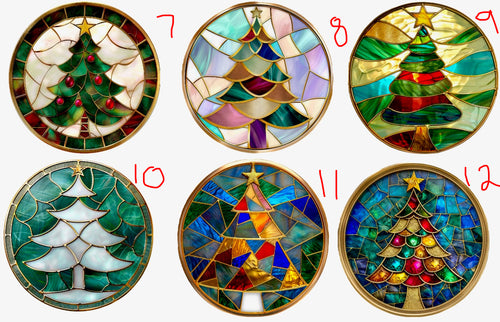 Beautiful Glass Christmas Ornaments With Red Ribbon. 3" in Size. 18 Choices.